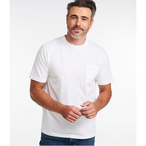 NWT L.L. Bean Men's Carefree Unshrinkable Tee with Pocket  sz XL - Picture 1 of 7